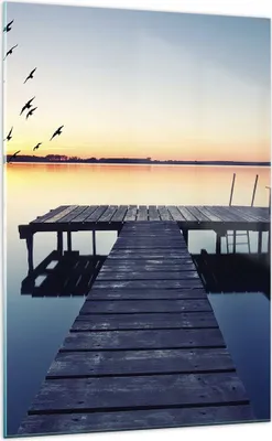 Produktbild von Bilder auf glas - Einteilig - See Brücke - 70x100cm - Glasbilder - Wandbilder - Bilder - Kunstdruck - zum Aufhängen bereit - Wanddekoration aus Glas - Glas Bilder - Wandbild auf Glas - GPA70x100-3698