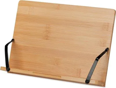 Produktbild von Famanu Bamboe Bücherständer - 4 Neigungswinkel - klappbar - Halter für Bücher & Tablets - 19 x 28 cm - Natur
