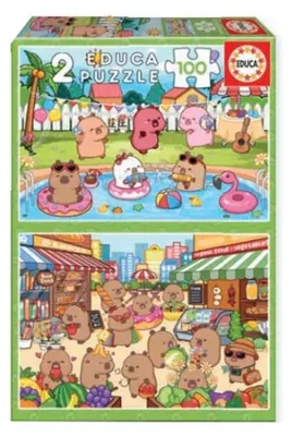 Produktbild von Educa Capybaras Capyfun Rätsel 2x100 Stücke Mehrfarbig  Kinder Mehrfarbig One Size