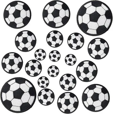 Produktbild von Famanu Fußballstickerei Patches 20 Stück - Für Kleidung - 5 Größen