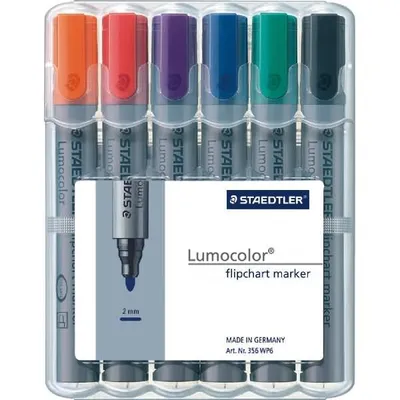 Obrázek produktu pro STAEDTLER 356 WP6 - 6 kusů - černá - modrá - zelená - oranžová - červená - fialová - šedá - polypropylen (PP) - 2 mm