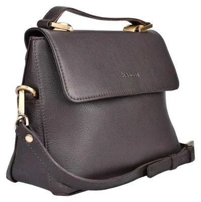 Zdjęcie produktu dla Beocca Fei skórzana torba na ramię, ze skóry garbowanej roślinnie, kompaktowa z ponadczasową elegancją, torba naramienna, ręcznie robiona, Ciemnobrązowy