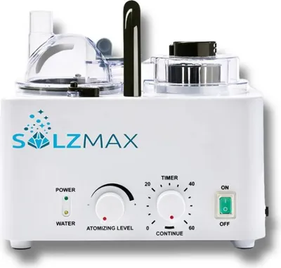 A white SalzMax device with controls and indicators.