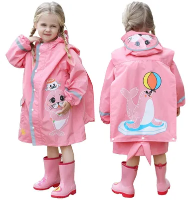 Imagen del producto de Solidchoice - Poncho impermeable para niñas, ligero, para edades de 2 a 10 años