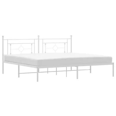 Produktbild von Bettgestell mit Kopfteil Metall Weiß 193x203 cm