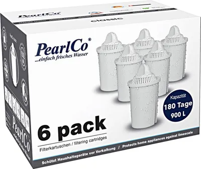 Produktbild von PEARLCO 280606 Classic Wasserfilter Kartuschen – 6er Pack – kompatibel mit Brita Classic