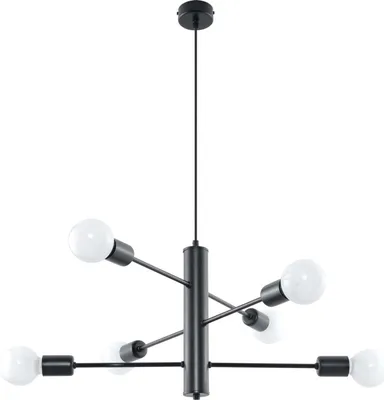 Zdjęcie produktu dla Żyrandol DUOMO czarny 6xE27x60W metal wym:85x60x60cm IP20 Sollux Lighting