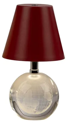 Produktbild von LED Stimmungslampe Globus mit rotem Schirm H. 18cm akkubetrieben Formano