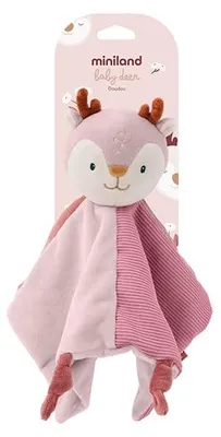 Imagen del producto de Miniland: Manta de apego para bebés, un peluche suave y ligero, ideal para abrazar