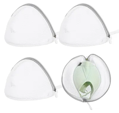 Obrázek produktu pro Síťka na prádlo pro podprsenky, 4 kusy, polyester, bílá/šedá, se zipem
