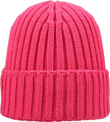 Produktbild von tomBrook Uni Strickmütze mit Umschlag aus Schurwolle mit Innen-Fleece-Fütterung - Wollmütze Wintermütze für Sie und Ihn in Pink