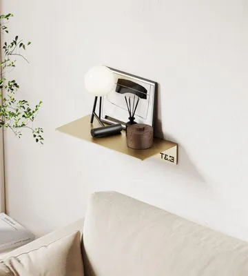 Produktbild von Nortiq T&B Wandablage T1 20 x 9 x 4 cm gebürstetes Gold Aluminium Wandregal Badezimmer Wandmontage