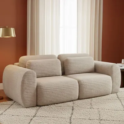 Immagine prodotto di Golgi - Divano Letto 2 Posti, 266x121 cm Beige Chiaro, Contenitore
