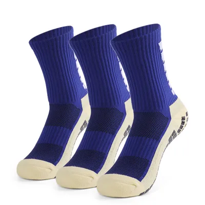 Produktbild von 3 Paare Herren Anti-Rutsch-Fussballsocken Kompressions-Sportsocken fuer Basketball Fussball Volleyball Laufen Trekking Wandern Größe: 39-45