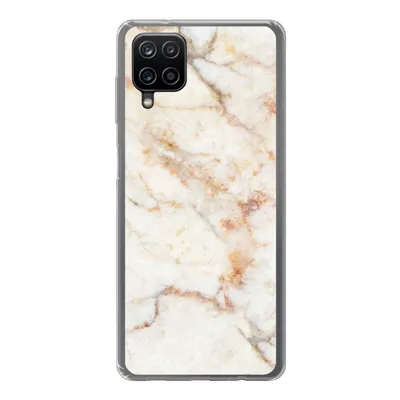 Produktbild von MuchoWow® Handyhülle Schutzhülle Hülle für Samsung Galaxy A12 Marmor - Braun - Luxus Silikon Softcase Handy Hülle - Bild