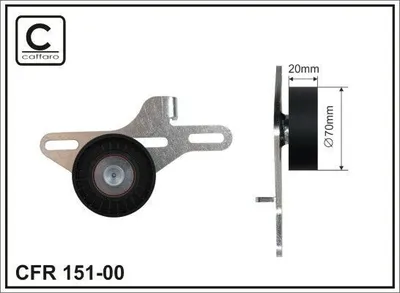 Produktbild von CAFFARO 151-00 Riemenspanner Keilrippenriemen für RENAULT CLIO II (BB0/1/2, CB0/1/2) Ø70mm Rolle