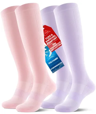 Productafbeelding van Ruixue compressiekousen voor dames en heren, 20-30 mmHg, gestreepte steunkousen