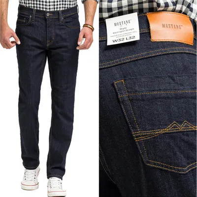 Immagine prodotto di MUSTANG, Herren Jeanshosen, Taglio dritto, Washington dritto, W31 L30, Blau, Jeans, baggyjeans, buggy