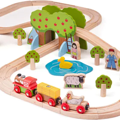Obrázek produktu pro Bigjigs Rail Dřevěná vláčkodráha farma