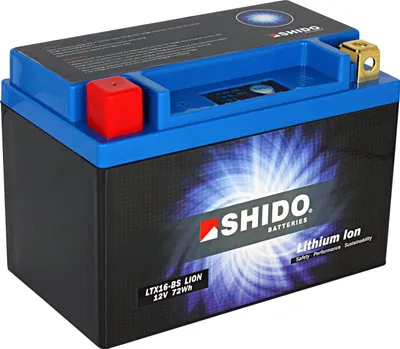 Produktbild von Shido LTX16-BS Lithium Batterie, 12V 6Ah, Leicht, 1200 Zyklen