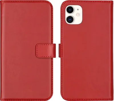 Image de Selencia Bibliothèque en cuir véritable pour l'Apple iPhone 11 - Rouge