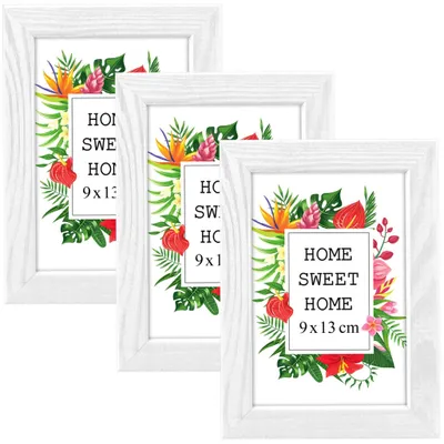 Obrázek produktu pro Sada 3 bílých rámečků MG Design, rozměry 61 x 91,5 cm - Vyrobeno z pravého dřeva s akrylovým sklem, vhodné k zavěšení i k postavení, pro fotografie, plakáty a puzzle