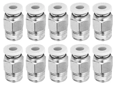 Produktbild von 10 Stück gerade Druckluftanschlüsse Silber M10-Gewinde 3D-Drucker-Zubehör PC4-01