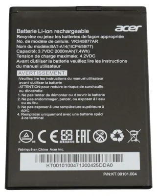 Produktbild von Acer Battery Li-Ion - Batterie - 2.000 mAh