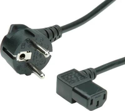 Produktbild von VALUE Netzkabel, abgewinkelte IEC-Buchse, schwarz, 1,8 m