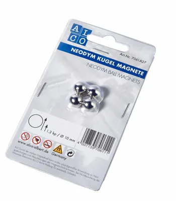 Produktbild von Alco Kugelmagnet Neodoym Ø 10mm silber 4 Stück