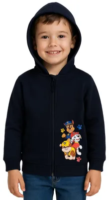 Produktbild von Paw Patrol Sweatjacke für Jungen - Kinder Kapuzenpullover mit Reißverschluss Hoodie Blau 122-128