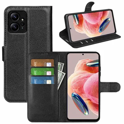 Obrázok produktu pre Pre Xiaomi Redmi Note 12 4G mobilný telefón puzdro Black Case Art Leather Case Cover Case Book New