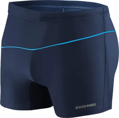 Produktbild von Sesto Senso Herren Badehose – Enganliegende, wasserdichte Schwimm-Slips für Wettkampf und Training, Größe XL, Blau