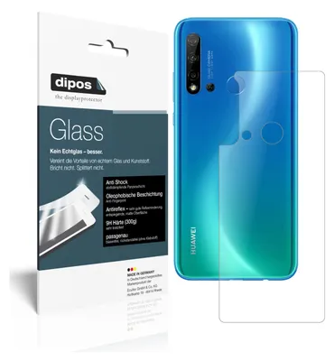 Produktbild von 1x Schutzfolie für Huawei nova 5i Rückseite matt - Anti-Shock 9H Folie dipos Glass Kunststoffglas