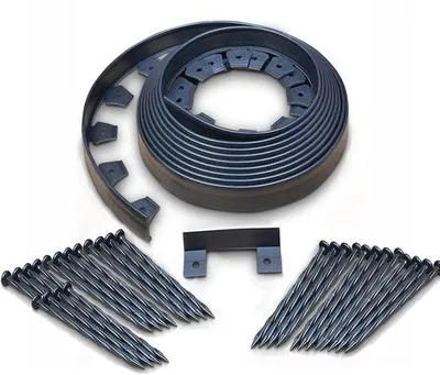 Produktbild von Flexible Kunststoff Rasenrand - 10 cm Höhe - 10 Meter Länge - Schwarz