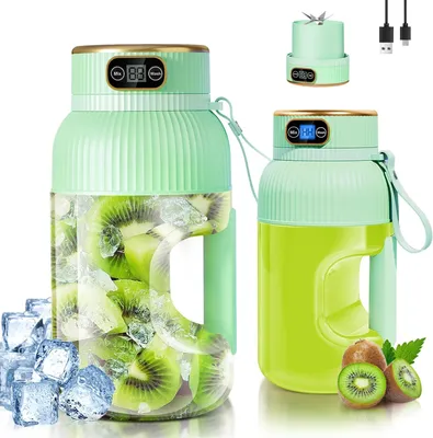 Produktbild von Tragbarer Mixer, 1200ML USB Wiederaufladbar Mixer, Smoothie Maker to go, Wiederaufladbarer Elektrischer Entsafter Fruchtsaft, Grün