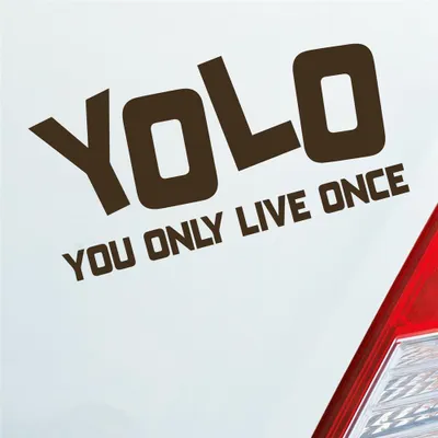 Produktbild von Auto Aufkleber YOLO You only live once Leben Genießen Abenteuer 12x6 cm Braun Sticker Heckscheibenaufkleber