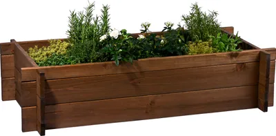 Produktbild von dobar Steck-Hochbeet Massivholz Gr. M., Dunkelbraun 117x58,5x27,5 cm