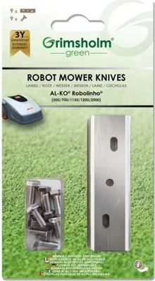 Product packaging for robot mower knives.