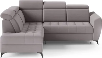 Produktbild von Modernes Ecke, Ecksofa mit Schlaffunktion und Bettkasten Sofagarnitur Sofa Eckcouch L-Form, Couch für Wohnzimmer, Schlafsofa, Eck-Sofa,  Wohnlandschaft mit Bettfunktion - Ecksofa IDAHO II Dunkelgrau (Castel 93) - Links