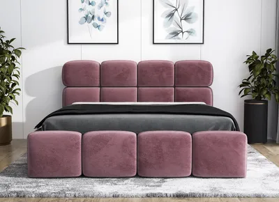 Produktbild von Polsterbett MONAKO 180 x 200 mit Matratze und Bettkasten. Farbe: Rosa