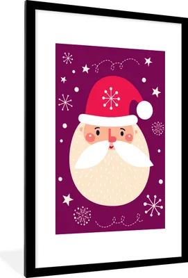 Produktbild von MuchoWow® MuchoWow® Gerahmtes Poster Weihnachten - Weihnachtsmann - Schnee 60x90 cm - Poster mit zchwarzem Bilderrahmen - Dekoration - Wandposter Wohnzimmer - Hochwertig