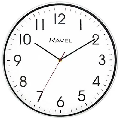 Immagine prodotto di Orologio da parete analogico in vetro per ufficio e cucina - 40 cm - bianco