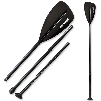 Image de NEMAXX® Pagaie SUP aluminium 3 pièces réglable 175–220 cm anti-torsion échelle poignée ergonomique pale nylon SUP kayak canoë bateau gonflable