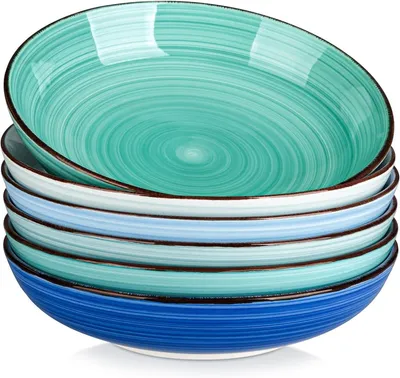 Produktbild von vancasso Bonita Suppenschalen Set 6er 1500ml Pastateller Ramenschalen 50 OZ Blau
