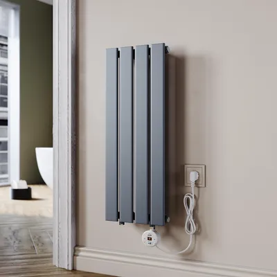Imagen del producto de SONNI - Radiador eléctrico de pie, de una sola pared, color antracita, 300 x 800 mm