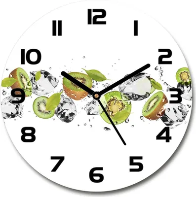 Produktbild von Wanduhr aus Glas 30fi Glasbild Glasuhr Gehärtetes Glas - schwarze-zeiger - Kiwi and water