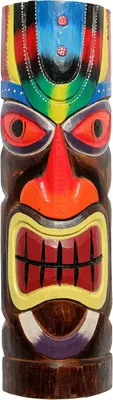Productafbeelding van Kleurrijke 50 cm tiki maori muurmasker - Nieuw-Zeeland stijl uit hout als cadeau-idee - Verjaardag - Decoratie