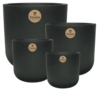 Produktbild von Vyveo - Blumentopf Orena - Schwarz - Set van 4