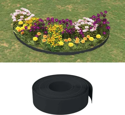 Produktbild von The Living Store Rasenkanten 4 Stk. Schwarz 10 m 15 cm Polyethylen